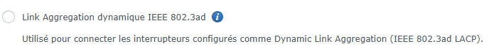 Synology option LACP disponible