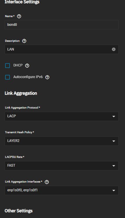 TrueNAS config LACP