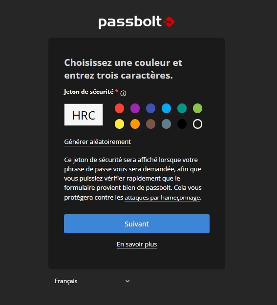 Passbolt - Jeton de sécurité