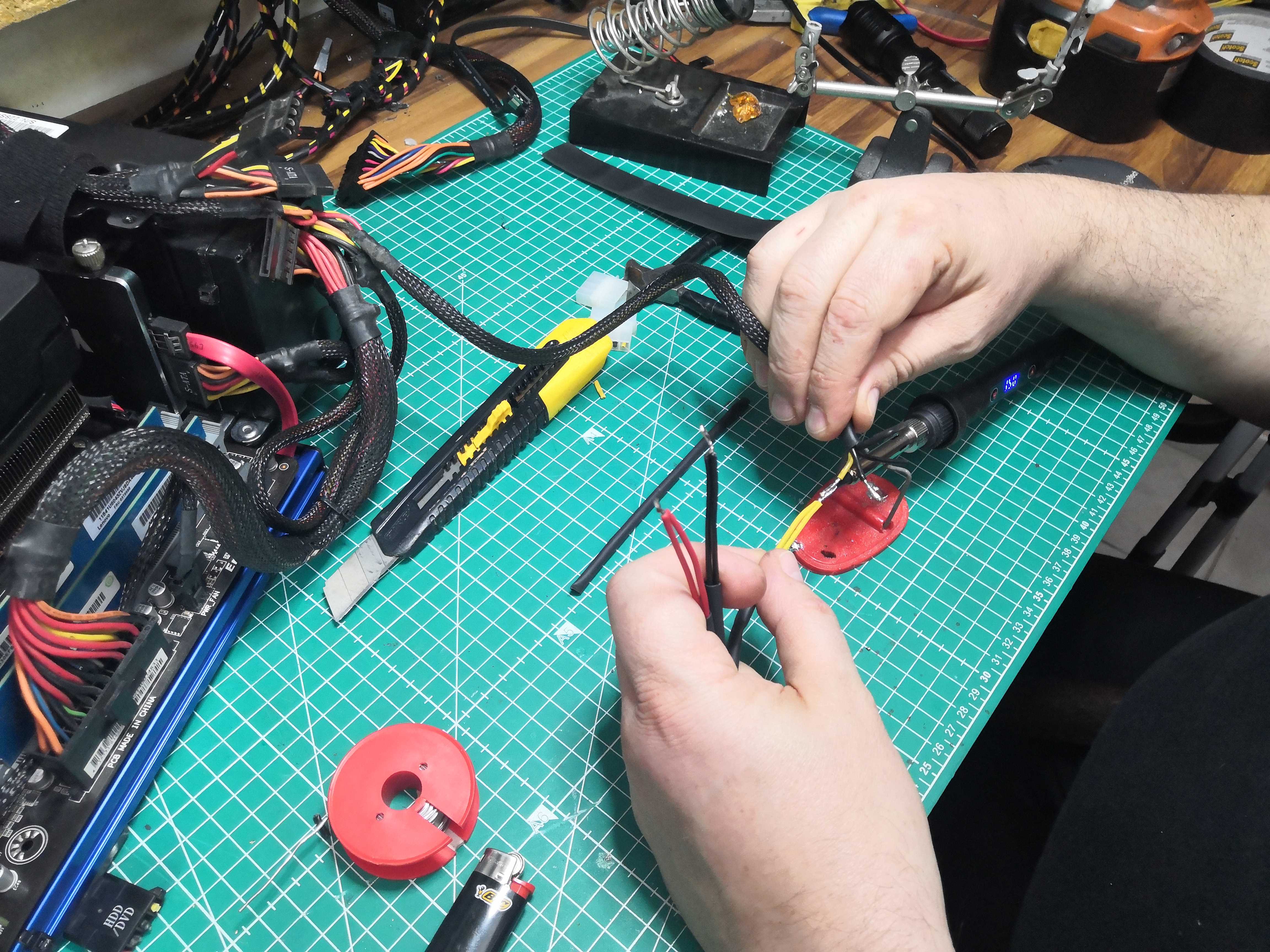 Gaine thermorétractable sur chaque soudure individuelle